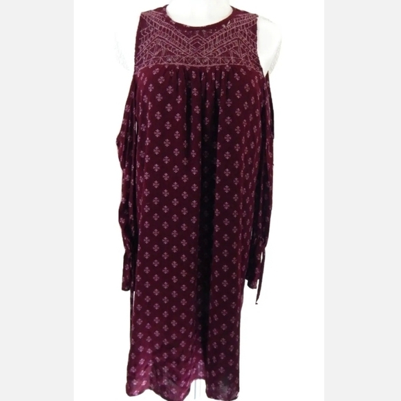 Lucky Brand Embroidered Cold Shoulder Dress - Picture 1 of 4